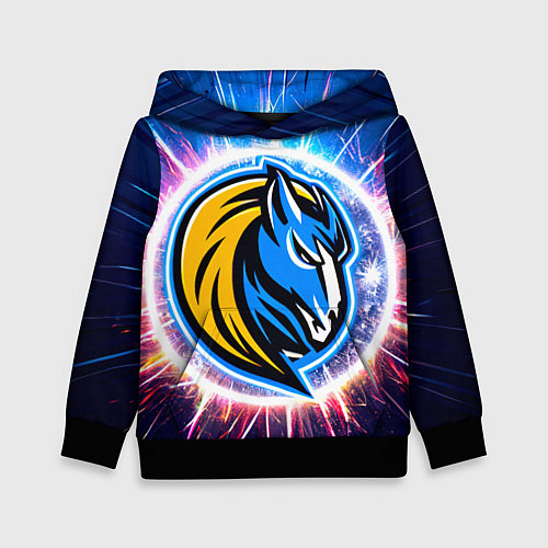 Детская толстовка Даллас Маверикс логотип в искрах / 3D-Черный – фото 1
