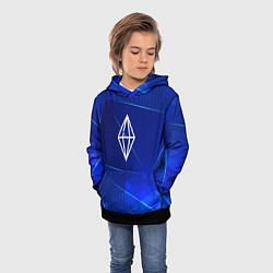 Толстовка-худи детская The Sims blue poly, цвет: 3D-черный — фото 2