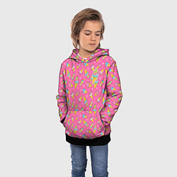Толстовка-худи детская Я люблю мороженку, цвет: 3D-черный — фото 2