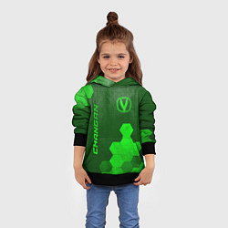 Толстовка-худи детская Changan - green gradient вертикально, цвет: 3D-черный — фото 2