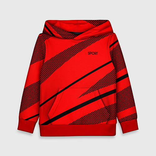 Детская толстовка Sport красный с чёрным полосами / 3D-Красный – фото 1