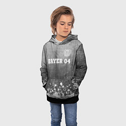 Толстовка-худи детская Bayer 04 - grey gradient посередине, цвет: 3D-черный — фото 2