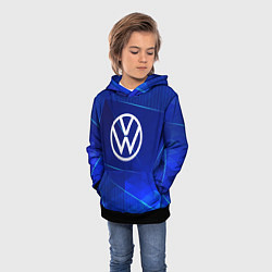 Толстовка-худи детская Volkswagen blue poly, цвет: 3D-черный — фото 2