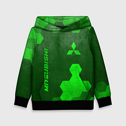Толстовка-худи детская Mitsubishi - green gradient вертикально, цвет: 3D-черный