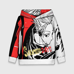 Толстовка-худи детская Дни сакамото гоку, цвет: 3D-белый