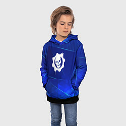 Толстовка-худи детская Gears of War blue poly, цвет: 3D-черный — фото 2