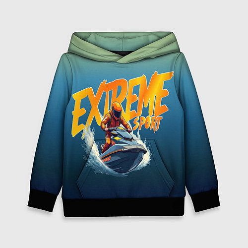 Детская толстовка Экстремальный гидроцикл / 3D-Черный – фото 1