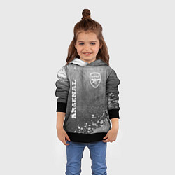 Толстовка-худи детская Arsenal - grey gradient вертикально, цвет: 3D-черный — фото 2