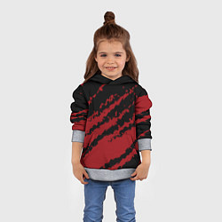 Толстовка-худи детская The color is red and black, цвет: 3D-меланж — фото 2