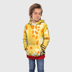 Толстовка-худи детская Солнечные пятна жирафа, цвет: 3D-красный — фото 2