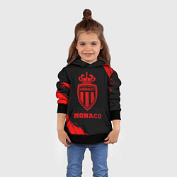 Толстовка-худи детская Monaco - red gradient, цвет: 3D-черный — фото 2