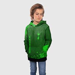 Толстовка-худи детская Tottenham - green gradient вертикально, цвет: 3D-черный — фото 2