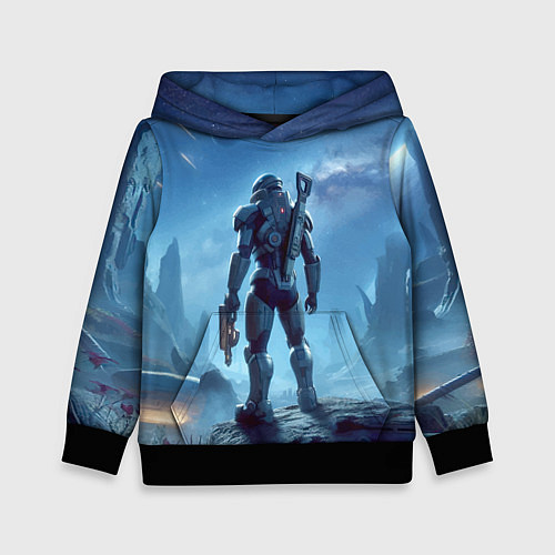 Детская толстовка Mass Effect - ai art fantasy / 3D-Черный – фото 1