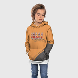 Толстовка-худи детская Пять спортивных кроликов, цвет: 3D-белый — фото 2