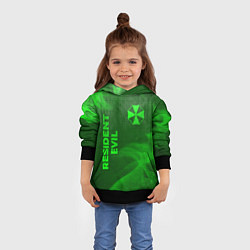 Толстовка-худи детская Resident Evil - green gradient вертикально, цвет: 3D-черный — фото 2