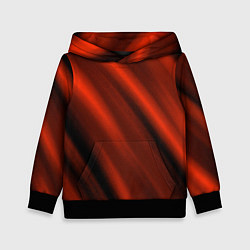 Толстовка-худи детская Красно-оранжевый полосы текстурные с затемнением, цвет: 3D-черный