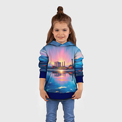 Толстовка-худи детская Античный островок, цвет: 3D-синий — фото 2