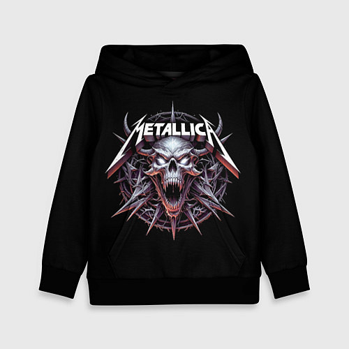 Детская толстовка Metallica - cool skull with horns / 3D-Черный – фото 1