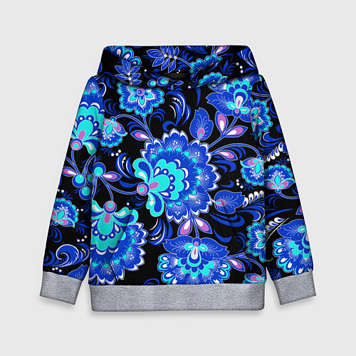 Детская толстовка Хохлома негатив / 3D-Меланж – фото 1