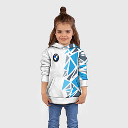Толстовка-худи детская Бмв - фрагментация синяя, цвет: 3D-белый — фото 2