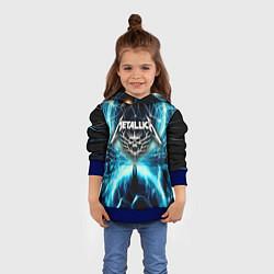 Толстовка-худи детская Neon glow - Metallica, цвет: 3D-синий — фото 2