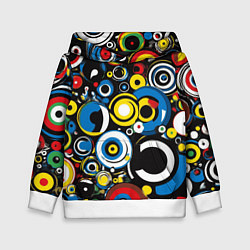 Толстовка-худи детская Абстракция геометрическая, цвет: 3D-белый