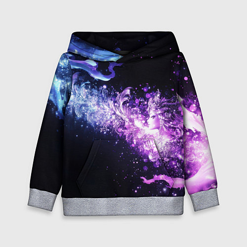 Детская толстовка Фиолетово-синяя абстрактная волна / 3D-Меланж – фото 1