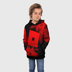 Толстовка-худи детская Roblox - red gradient, цвет: 3D-черный — фото 2