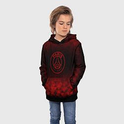 Толстовка-худи детская PSG red poly, цвет: 3D-черный — фото 2