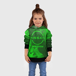 Толстовка-худи детская Nissan - green gradient, цвет: 3D-черный — фото 2