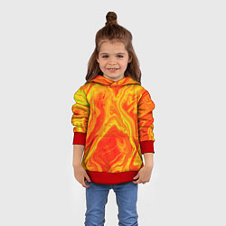 Толстовка-худи детская Огненный жёлто-красный, цвет: 3D-красный — фото 2
