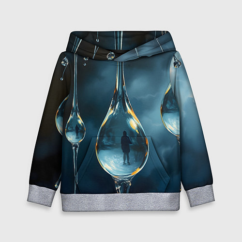 Детская толстовка Люди в каплях / 3D-Меланж – фото 1