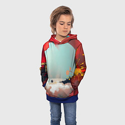 Толстовка-худи детская Сюрреалистичная абстракция, цвет: 3D-синий — фото 2