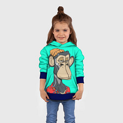 Толстовка-худи детская NFT ape steel, цвет: 3D-синий — фото 2