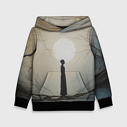 Толстовка-худи детская Минималистичный сюрреализм, цвет: 3D-черный