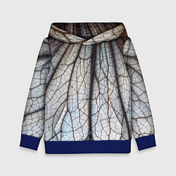 Толстовка-худи детская Прожилки растения, цвет: 3D-синий
