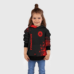 Толстовка-худи детская Yamaha - red gradient вертикально, цвет: 3D-черный — фото 2
