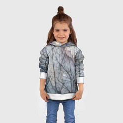 Толстовка-худи детская Прожилки листьев, цвет: 3D-белый — фото 2
