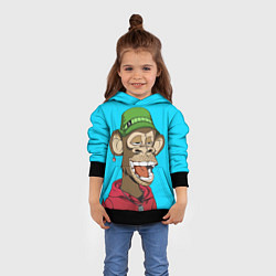 Толстовка-худи детская NFT smile ape, цвет: 3D-черный — фото 2