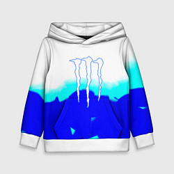 Толстовка-худи детская Monster energy abstraction, цвет: 3D-белый