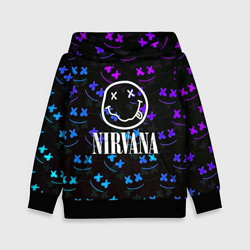 Детская толстовка Nirvana x marshmello neon / 3D-Черный – фото 1