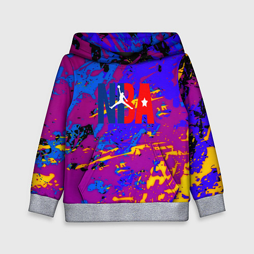 Детская толстовка NBA краски неон / 3D-Меланж – фото 1