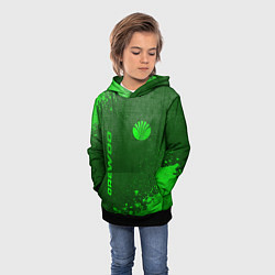 Толстовка-худи детская Daewoo - green gradient вертикально, цвет: 3D-черный — фото 2