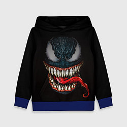 Толстовка-худи детская Веном зубастый, цвет: 3D-синий