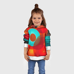 Толстовка-худи детская Оптическая абстракция с кругами, цвет: 3D-белый — фото 2