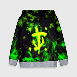 Детская толстовка Doom кислотный снег в огне лого