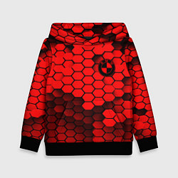Толстовка-худи детская BMW карбоновая абстракция, цвет: 3D-черный