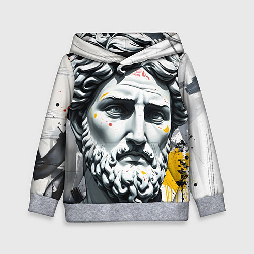 Детская толстовка Античный портрет и краска / 3D-Меланж – фото 1