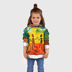 Толстовка-худи детская Дружба человечков, цвет: 3D-белый — фото 2