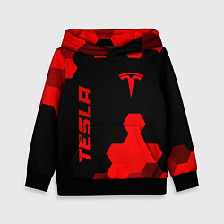 Толстовка-худи детская Tesla - red gradient вертикально, цвет: 3D-черный